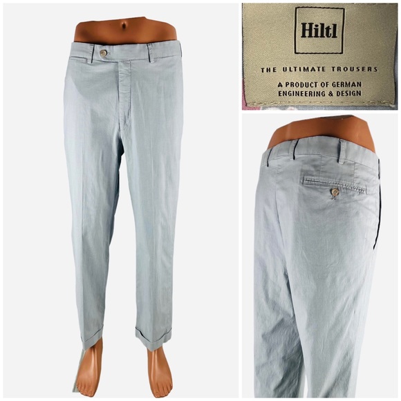 Hiltl Mens 37 X 28 (actual) Size 54 Pants Ultimate Trouser Blue